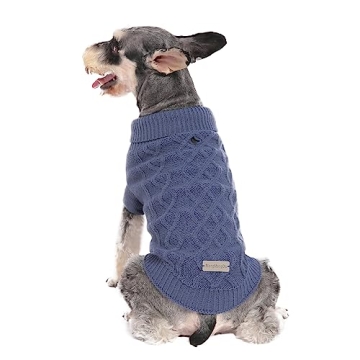 MengMengDa Dark Blue Winter Sweater for Small Dogs - Cozy & Stylish