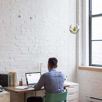 ATP MODERN Stainless Steel Hanging Planter - Contemporary Sphere Pot for Succulents & Air Plants - Minimalistic Design (Small, Polished Stainless)