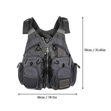 JKSPORTS Fly Fishing Vest Fishing Safety Life Jacket for Swimming Sailing Boating Kayak Floating Mul...