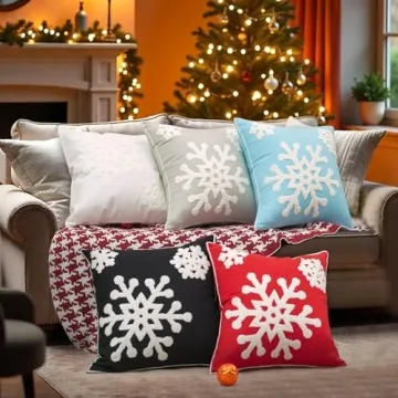 Elife 18x18 Winter Snowflake Throw Pillow Cover