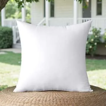 MIULEE 16x16 Pillow Insert Throw Pillow Insert, Outdoor Pillows Water-Resistant Premium Outdoor Pillow Stuffer Sham Square for Couch Sofa Patio Furniture Cushion Porch Swing