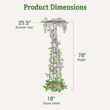 Gardener's Supply Company Essex Trellis for Climbing Plants Outdoor | Sturdy Upright Garden Trellis for Vines, Tomatoes, Peas & Other Live Plants Support | No Assembly Required - 25-1/2"D x 78" H
