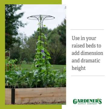 Gardener's Supply Company Essex Trellis for Climbing Plants Outdoor | Sturdy Upright Garden Trellis for Vines, Tomatoes, Peas & Other Live Plants Support | No Assembly Required - 25-1/2"D x 78" H