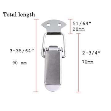 Accessbuy Stainless Steel Spring Loaded Toggle Latch Hardware Draw Catch Latch Clamp Clip for Small Cases,Trunk,Toolbox, and Chest 4 Pack (90mm Overall Length)