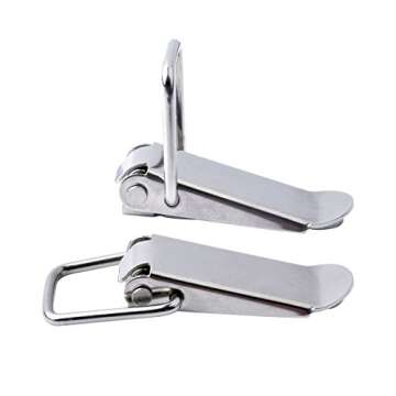 Accessbuy Stainless Steel Spring Loaded Toggle Latch Hardware Draw Catch Latch Clamp Clip for Small Cases,Trunk,Toolbox, and Chest 4 Pack (90mm Overall Length)