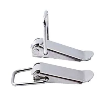 Accessbuy Stainless Steel Spring Loaded Toggle Latch Hardware Draw Catch Latch Clamp Clip for Small Cases,Trunk,Toolbox, and Chest 4 Pack (90mm Overall Length)