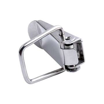 Accessbuy Stainless Steel Spring Loaded Toggle Latch Hardware Draw Catch Latch Clamp Clip for Small Cases,Trunk,Toolbox, and Chest 4 Pack (90mm Overall Length)