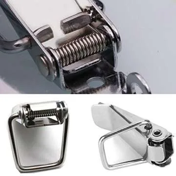 Accessbuy Stainless Steel Spring Loaded Toggle Latch Hardware Draw Catch Latch Clamp Clip for Small Cases,Trunk,Toolbox, and Chest 4 Pack (90mm Overall Length)