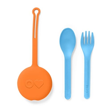 OmieBox Kids Utensils Set - Reusable Fork & Spoon with Travel Case
