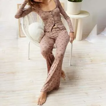 Argeousgor Y2k Floral Pajamas Set for Women - Comfort & Style