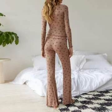 Argeousgor Y2k Floral Pajamas Set for Women - Comfort & Style