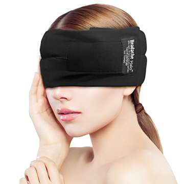 Headache Hat Headache Halo, Migraine and Tension Headache Hat Wrap, Wearable Ice Pack Headband, Soft and Flexible Cold Compress, Long Lasting Cold Cooling Ice Therapy on Pain (One Size)