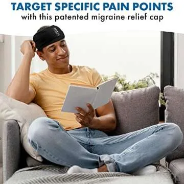 Headache Hat Headache Halo, Migraine and Tension Headache Hat Wrap, Wearable Ice Pack Headband, Soft and Flexible Cold Compress, Long Lasting Cold Cooling Ice Therapy on Pain (One Size)