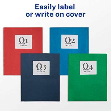 Avery Two Pocket Folders, Holds up to 40 Sheets, Business Card Slot, Ideal for Portfolio Folders, Pr...