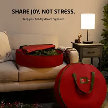 ZOBER 24 Inch Christmas Wreath Storage Bags - 2 Pack