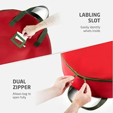 ZOBER 24 Inch Christmas Wreath Storage Bags - 2 Pack