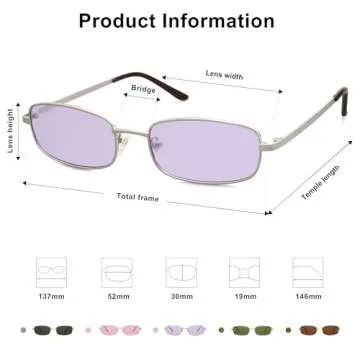 SOJOS Small Y2K Narrow Rectangle Sunglasses - Stylish and Durable