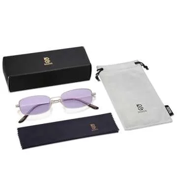 SOJOS Small Y2K Narrow Rectangle Sunglasses - Stylish and Durable