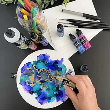 Pixiss Circle Alcohol Ink Paper 25 Round Sheets 300gsm