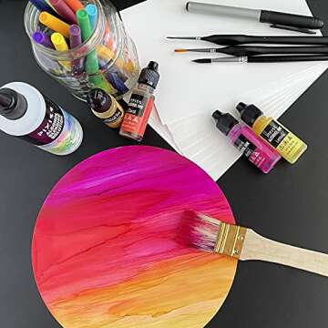 Pixiss Circle Alcohol Ink Paper 25 Round Sheets 300gsm