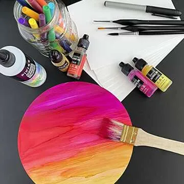 Pixiss Circle Alcohol Ink Paper 25 Round Sheets 300gsm