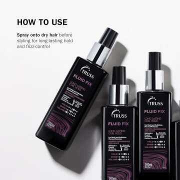 TRUSS Fluid Fix - Long-lasting Curl And Defining Hold - Leave-in Heat Protectant Styling Spray For Hair - Provides Definition And Volume At The Roots For Curls