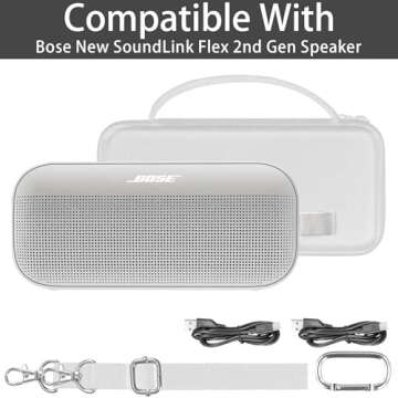 co2CREA Hard Travel Case Replacement for Bose New SoundLink Flex 2nd Gen/Bose SoundLink Flex Bluetooth Portable Speaker (Grey Case)