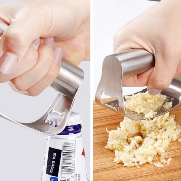 Stainless Steel Garlic Presser - Effortless Garlic Mincer