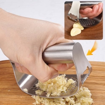 Stainless Steel Garlic Presser - Effortless Garlic Mincer