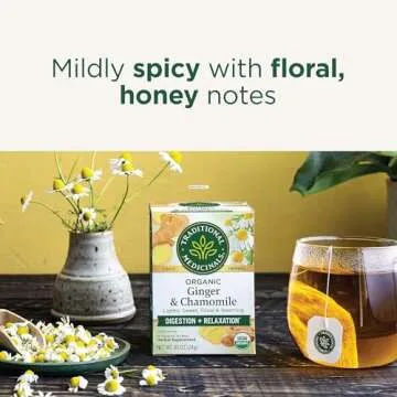 Organic Ginger with Chamomile Tea for Digestion Support