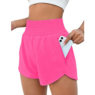 BMJL Women's High Waisted Athletic Shorts with Pocket