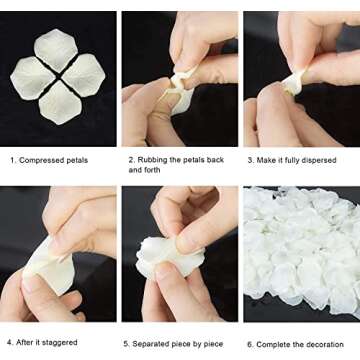 Ouddy Decor 3000 Pcs Rose Petals Artificial Flowers for Valentine's Day Wedding Decor Romantic Night Bridal Party Home Decorations, Ivory ﻿
