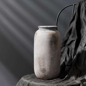 Vaseking 11.5 Inch Ceramic Vintage Farmhouse Vase