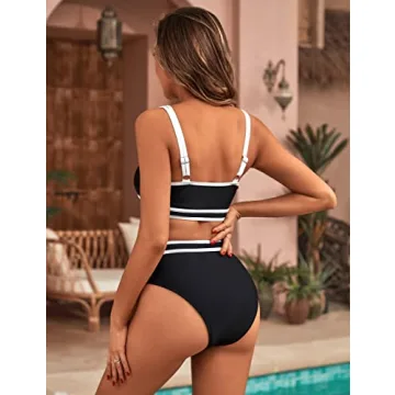 BMJL Women's High Waisted Bikini Set in Black