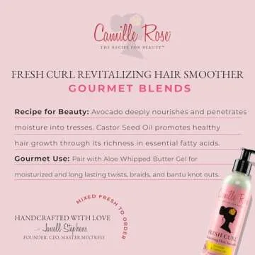 Camille Rose Fresh Curl Hair Lotion for Moisturized Curls