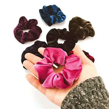 Hair Scrunchies 10 Pcs Velvet Elastic Hair Bands Scrunchy Hair Ties Ropes Scrunchie for Women Girls and Ladies Hair Accessories