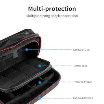 TELESIN Large Carry Case Carrying Travel Bag for GoPro Max Hero 13 12 11 10 9 8 7 6 5 DJI Action 3 4 5 Osmo Pocket 3 Insta360 X3 Go3 Ace Pro Battery Charger Strap Mount Accessories