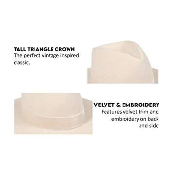 Lack of Color Women's Benson Tri Beige Tall Triangle Crown Fedora