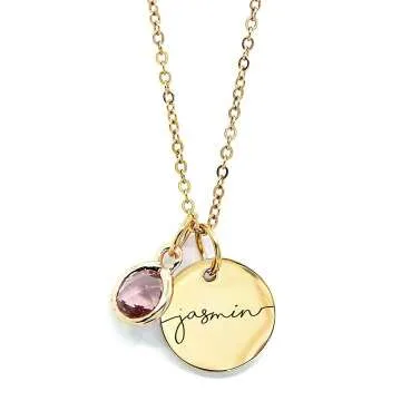 Custom Birthstone Name Necklace for Women - Unique Gift