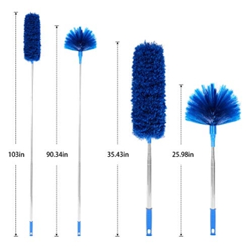 Extendable Washable Cobweb Duster Kit with 2 Heads