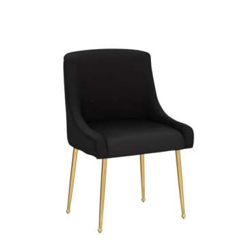 Stylish ZHENGHAO Black Dining Chairs Set of 6 with Gold Legs