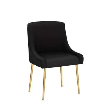 Stylish ZHENGHAO Black Dining Chairs Set of 6 with Gold Legs