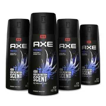 Axe Body Spray Deodorant Phoenix 4oz, 4 Count - Long Lasting Protection