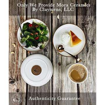 Mora Ceramic Dinner Plates, Salad Plates, Cereal Bowls Bundle. Microwave, Oven and Dishwasher Safe, Scratch Resistant, Modern Dinnerware - Vanilla White