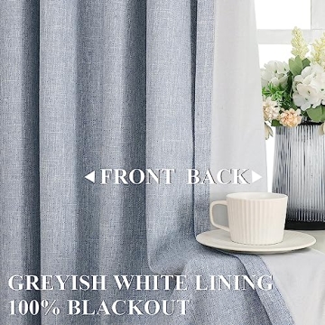 Premium Vision Home Chambray Blue Blackout Curtains 95 Inch