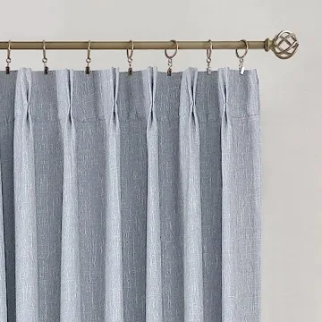 Premium Vision Home Chambray Blue Blackout Curtains 95 Inch