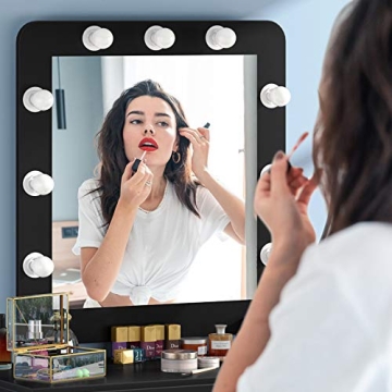 Tribesigns Lighted Vanity Table Set with Mirror and Stool