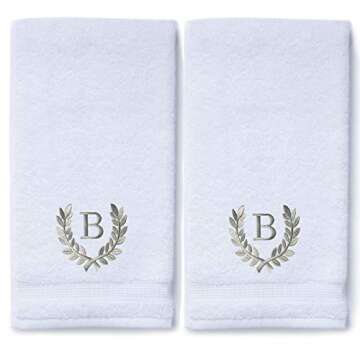 Decorative and Monogrammed Hand Towels for Bathroom Kitchen Makeup | Personalized Gift for Wedding-B...