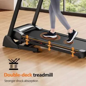 RENESTAR Treadmills for Home, Treadmill with 0-15% Auto Incline, 3HP Folding Treadmill for Running Walking with 300LBS Weight Capacity,Treadmill Equipped with Pulse Monitor (Black)