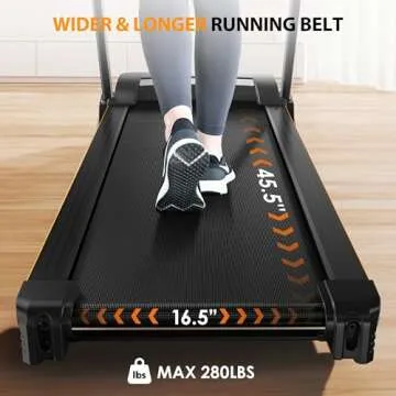 RENESTAR Treadmills for Home, Treadmill with 0-15% Auto Incline, 3HP Folding Treadmill for Running Walking with 300LBS Weight Capacity,Treadmill Equipped with Pulse Monitor (Black)